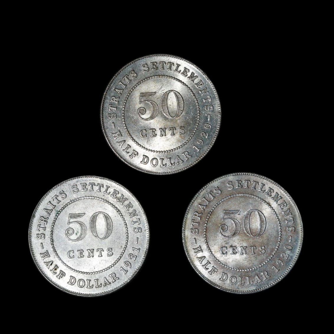 マラヤ MALAYSIA マレーシア ジョージ5世（1910~36）50cents 3PCS 近未