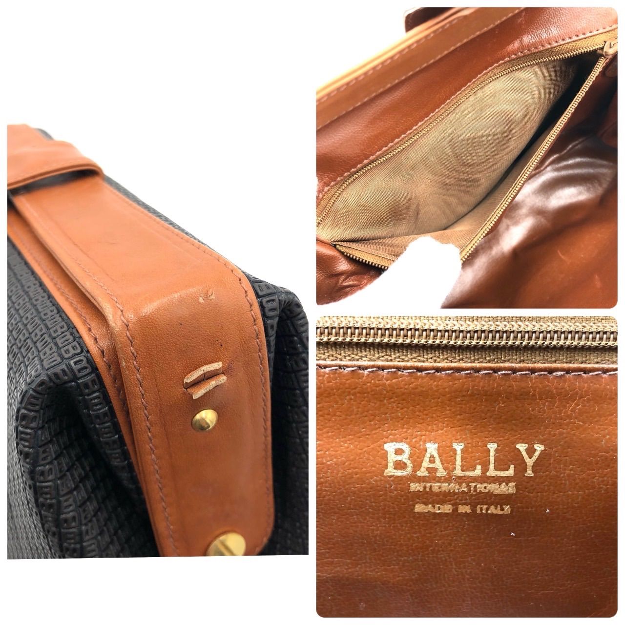 BALLY バリー 大判のメッセンジャーバッグ 濃茶レザー BALLY バリー美