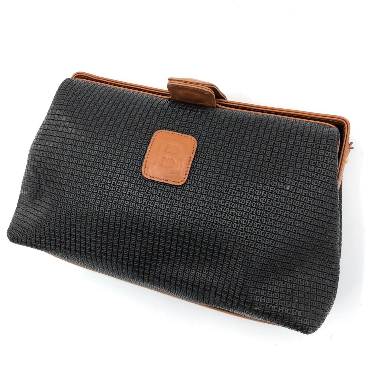 BALLY バリー クラッチバッグ セカンドバッグ 黒 茶色 レザー 総柄 鞄