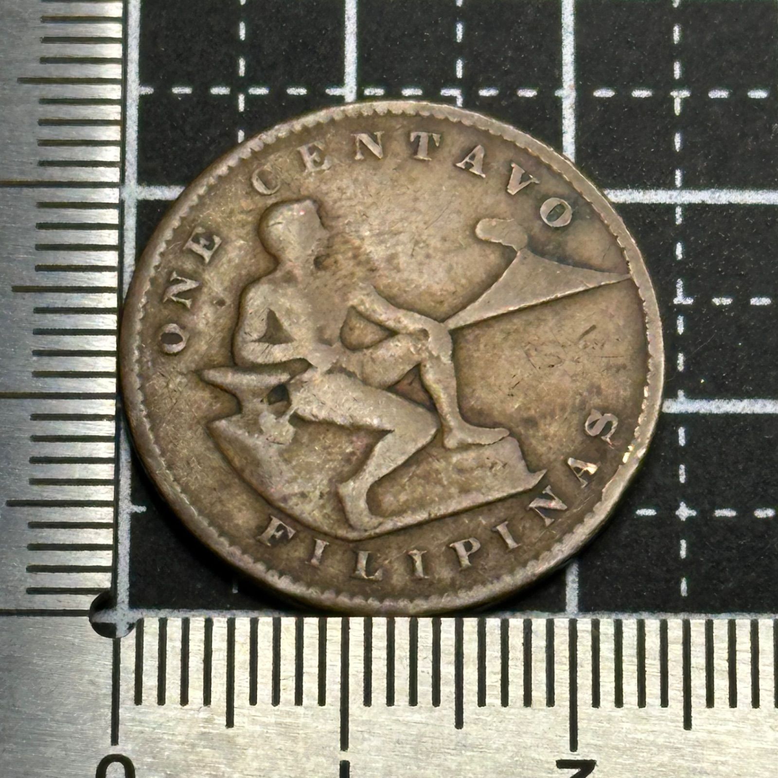 フィリピン】1938年 1センタボ銅貨／米国統治期・人物像と盾紋章