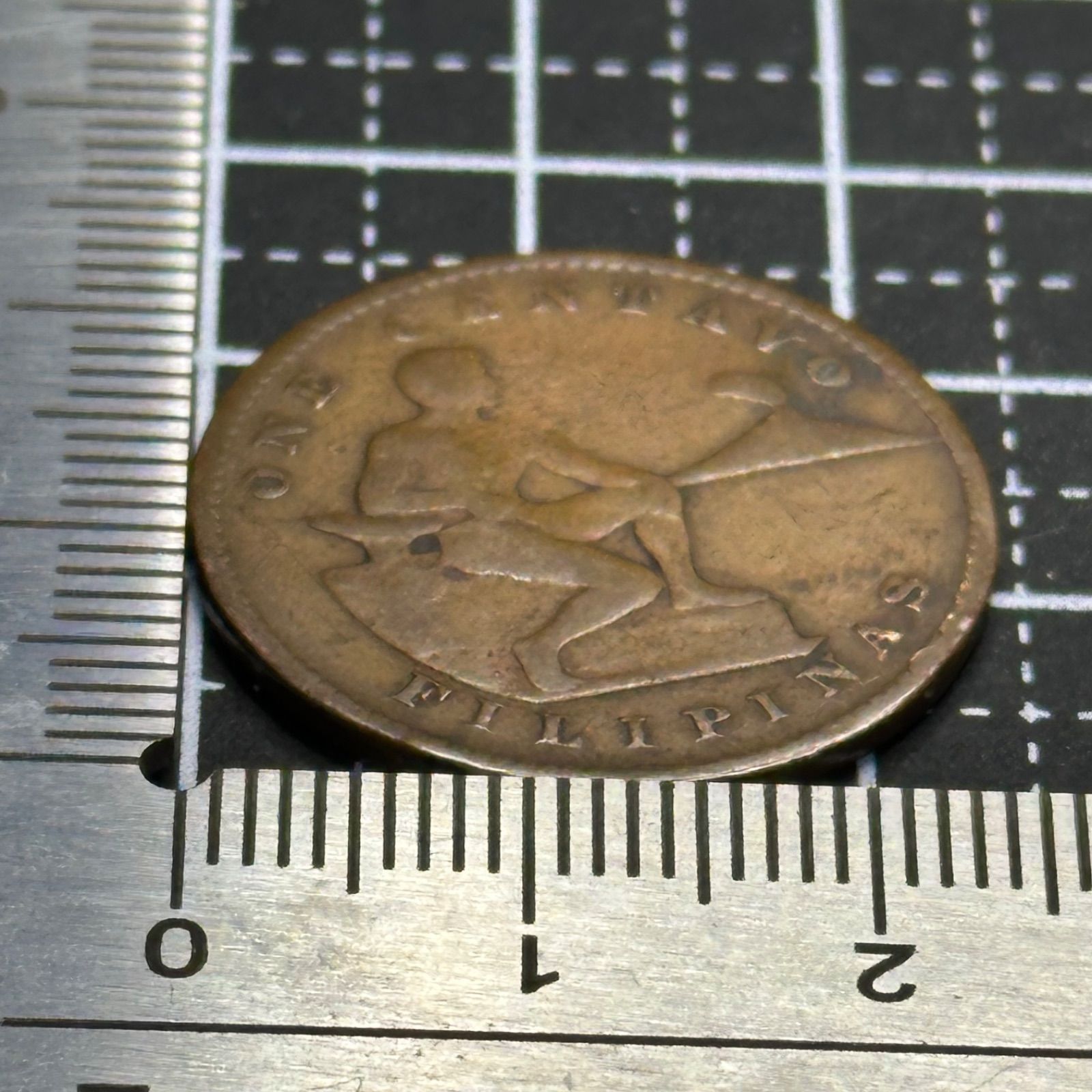 フィリピン】1938年 1センタボ銅貨／米国統治期・人物像と盾紋章