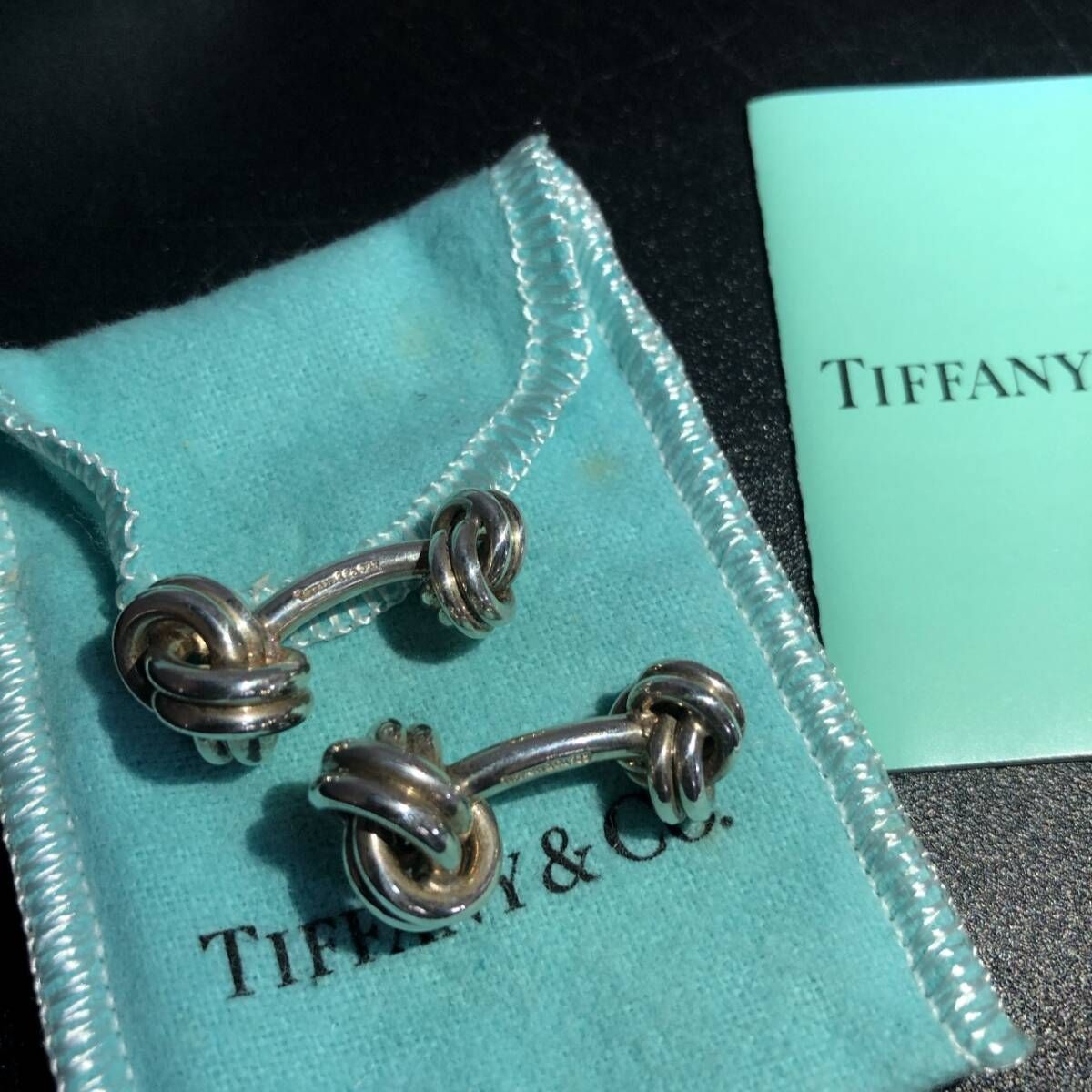 PQ003◇Tiffany＆Co : 925 Silver ツイストノットカフス◇シルバー925