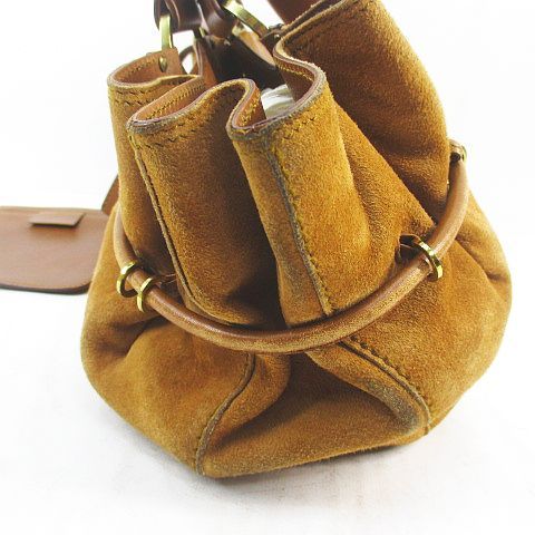 【中古】グッチ GUCCI 95168 1705 トートバッグ ハンドバッグ ポーチ付き キャメル スエード  レザー イタリア製 グッチ GUCCI 95168 1705 トートバッグ ハンドバッグ ポーチ付き
