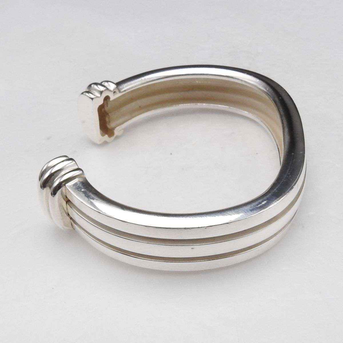 希少品 TIFFANY&CO. ティファニー グルーブド シルバー カフ バングル