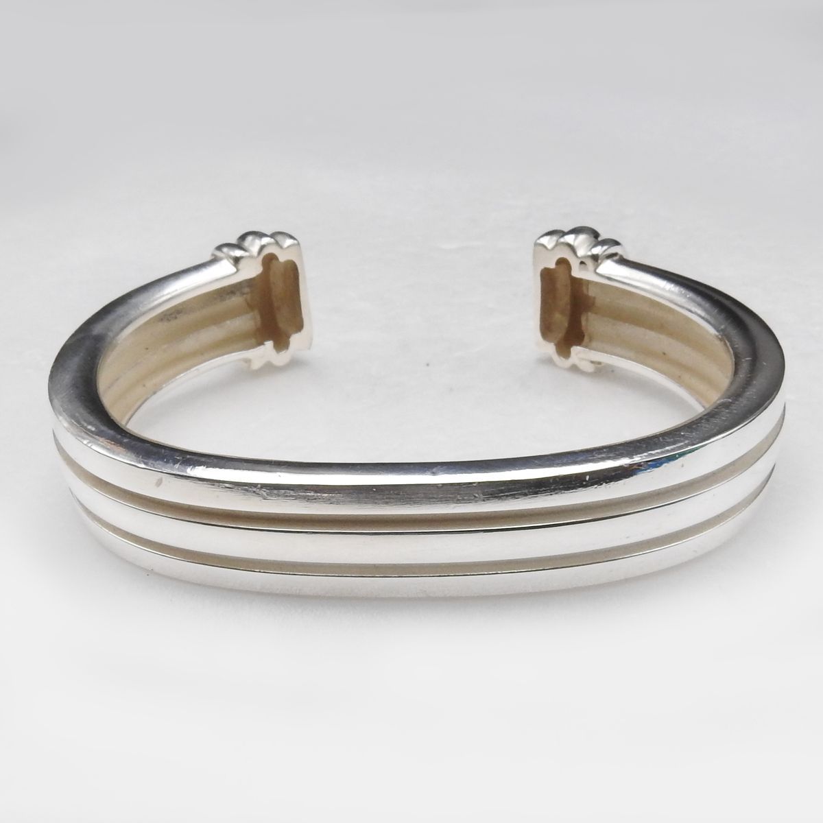 希少品 TIFFANY&CO. ティファニー グルーブド シルバー カフ バングル