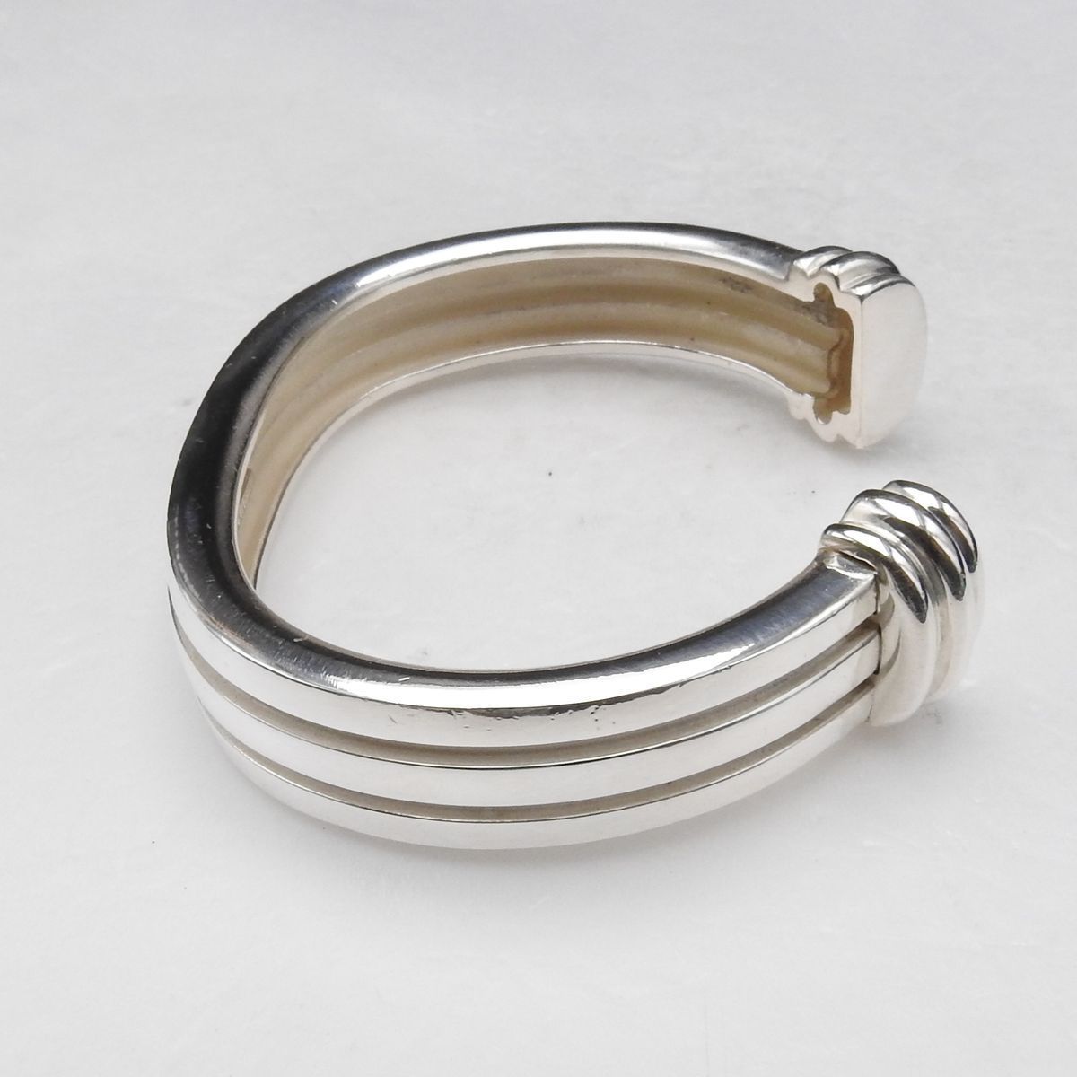 希少品 TIFFANY&CO. ティファニー グルーブド シルバー カフ バングル