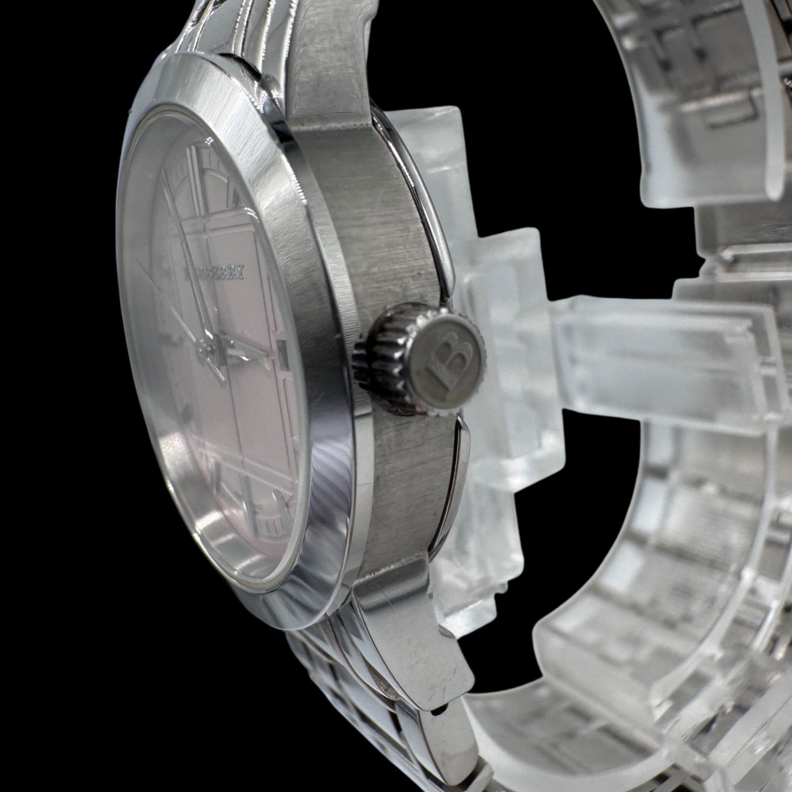 新品電池稼働 BURBERRY バーバリー BU1363 チェック ピンク文字盤