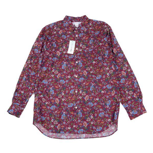  コムデギャルソンシャツCOMME des GARCONS SHIRT ボタニカルプリント長袖シャツ ボルドーマルチL 長袖シャツ