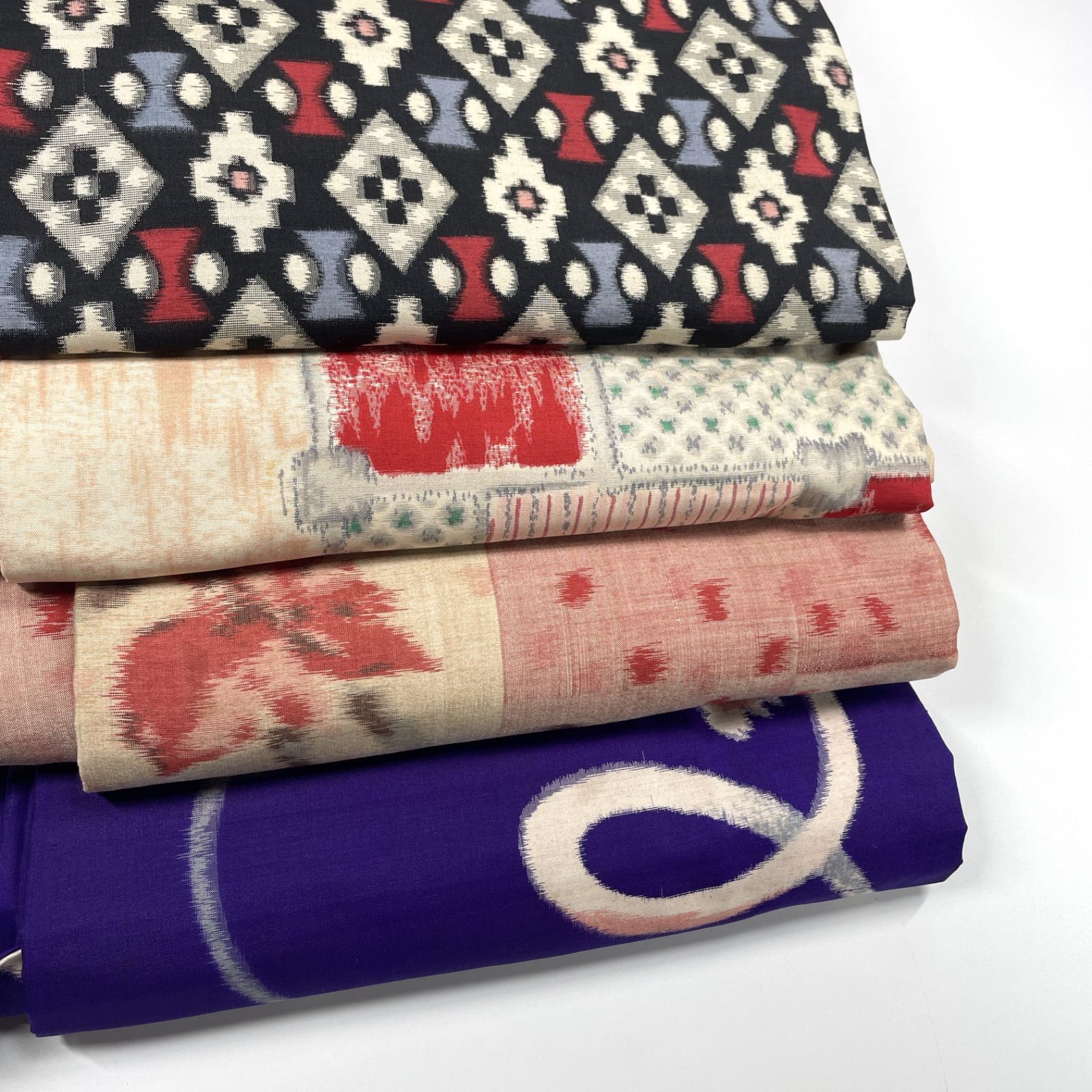 銘仙 4枚 正絹 着物まとめ売り 同梱購入歓迎 リメイク用 着付け練習用