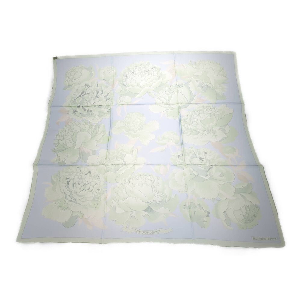 HERMES エルメス カレ90・LES PIVOINES・レピヴォワン シルク スカーフ