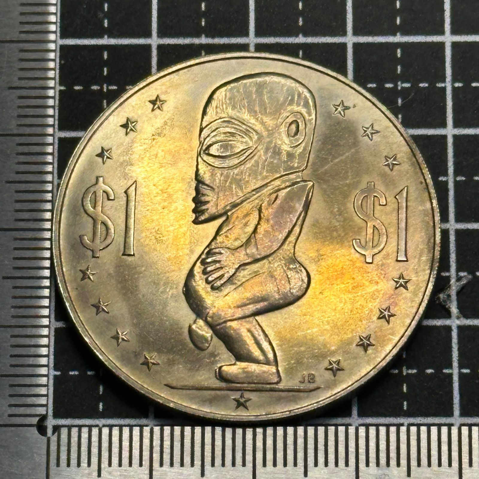 記念コイン】1972年 クック諸島 1ドル意匠／“謎の像（ティキ