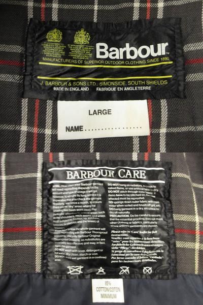 バブアー Barbour 80s オイルド ベスト 2ワラント 英国製 ネイビー L