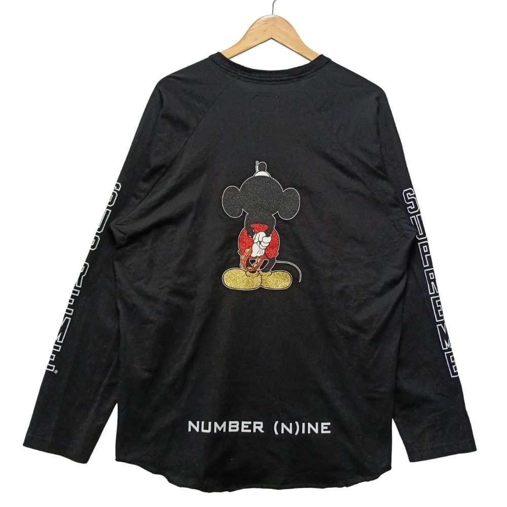 トップス supreme number nine mickey raglan top L Supreme x Number (N)ine x Mickey Mouse Raglan L/S Top 