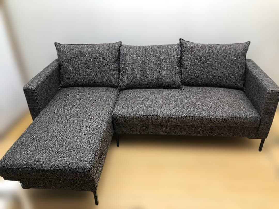 高品質 ADAL アダル L字カウチソファ 左カウチ グレー ファブリック 業務用ソファ モダンデザイン 205cm　112925-1-09 コーナーソファ