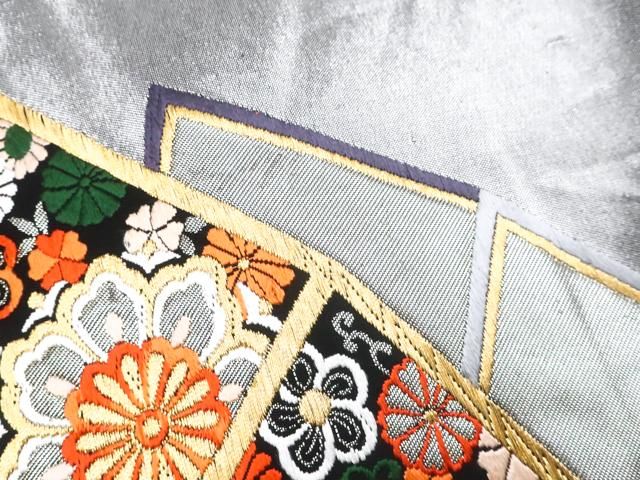 一輝堂】袋帯 六通 金糸 刺繍 扇に花 正絹 25b12-2321 - メルカリ