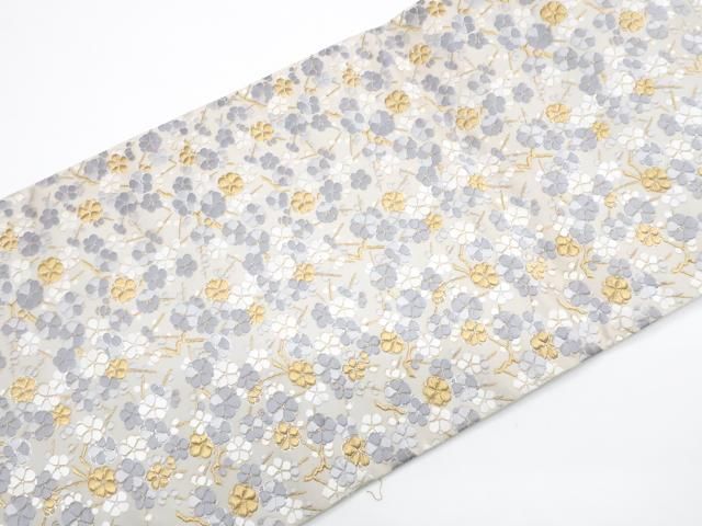 ☆ 袋帯 雪輪 菊 松 花菱 刺繍 金糸 鈍色 O-5010 一輝堂】袋帯 太鼓柄 刺繍 金糸 雪輪 正絹 25b12-2322 - メルカリ