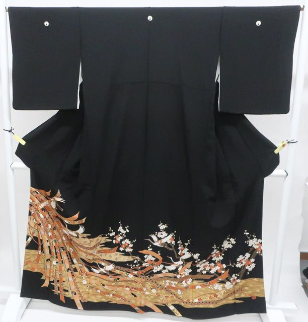 美品❇️作家もの正絹金彩刺繍黒留め比翼仕立て❇️五つ紋フルセット ren-kts0085_1.jpg
