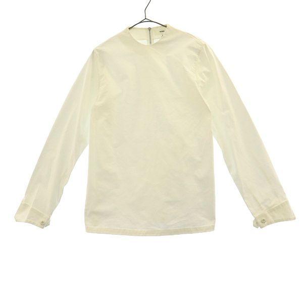 HYKE ハイク 日本製 長袖 ノーカラー シャツ 1 ホワイト レディース