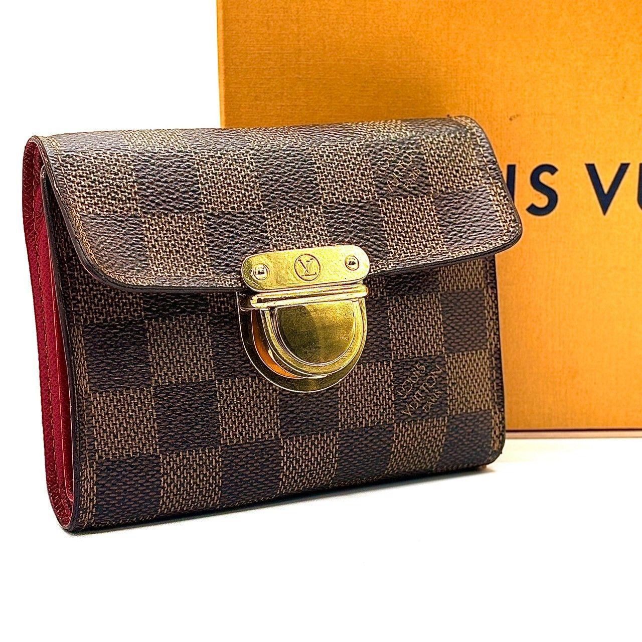 品格を纏う赤の差し色】 LOUIS VUITTON ルイヴィトン 三つ折り財布