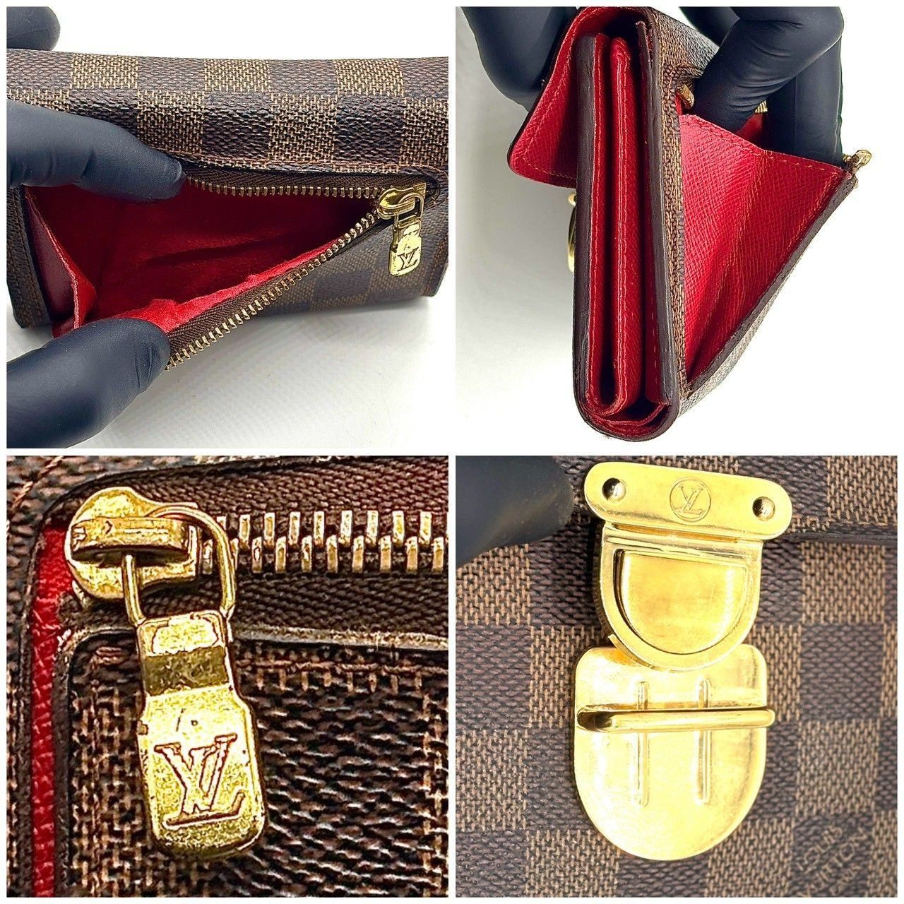 品格を纏う赤の差し色】 LOUIS VUITTON ルイヴィトン 三つ折り財布