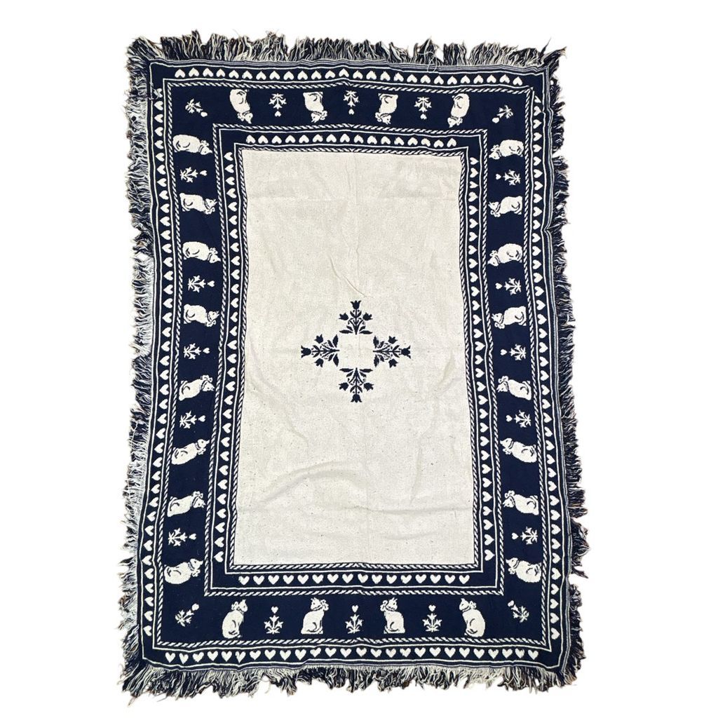 vintageラグ ブランケット マルチカバー タペストリー アニマル 動物