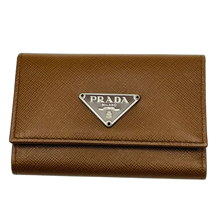 美品 PRADA プラダ キーケース 6連 サフィアーノレザー M222A 三角ロゴ
