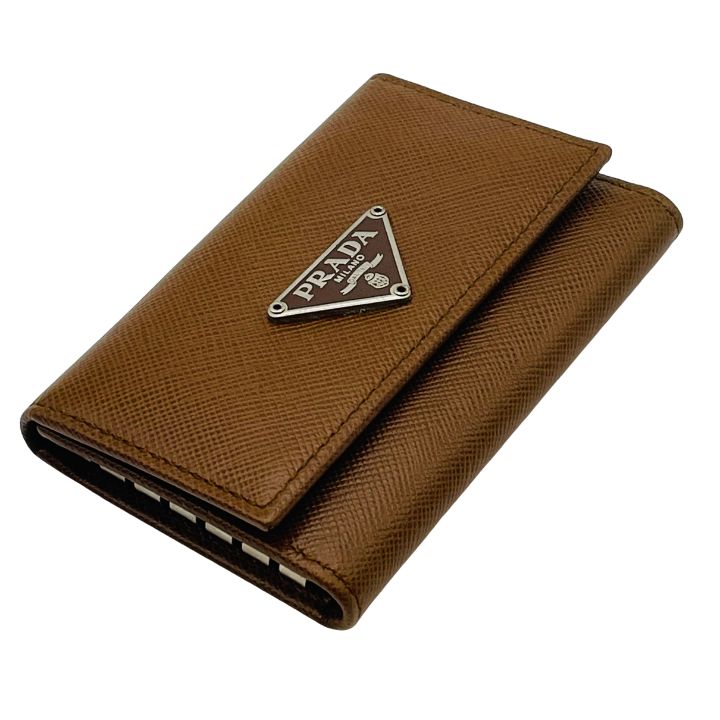 美品 PRADA プラダ キーケース 6連 サフィアーノレザー M222A 三角ロゴ