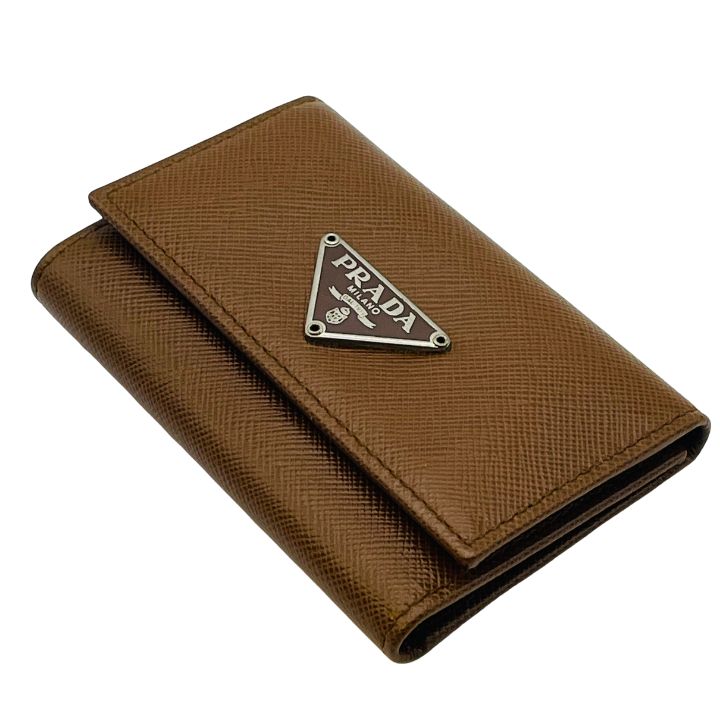 美品 PRADA プラダ キーケース 6連 サフィアーノレザー M222A 三角ロゴ