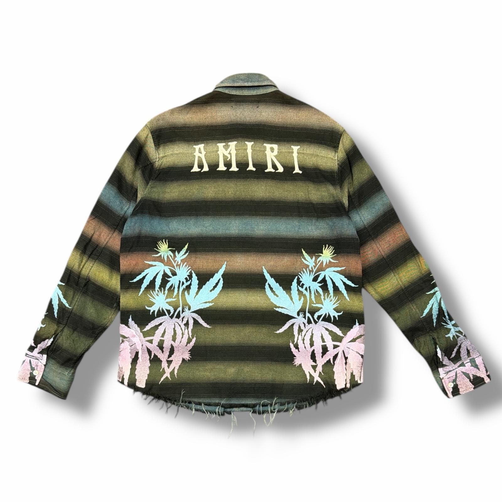 AMIRI Printed Striped Shirt ロゴスターボーダーシャツ 長袖シャツ 