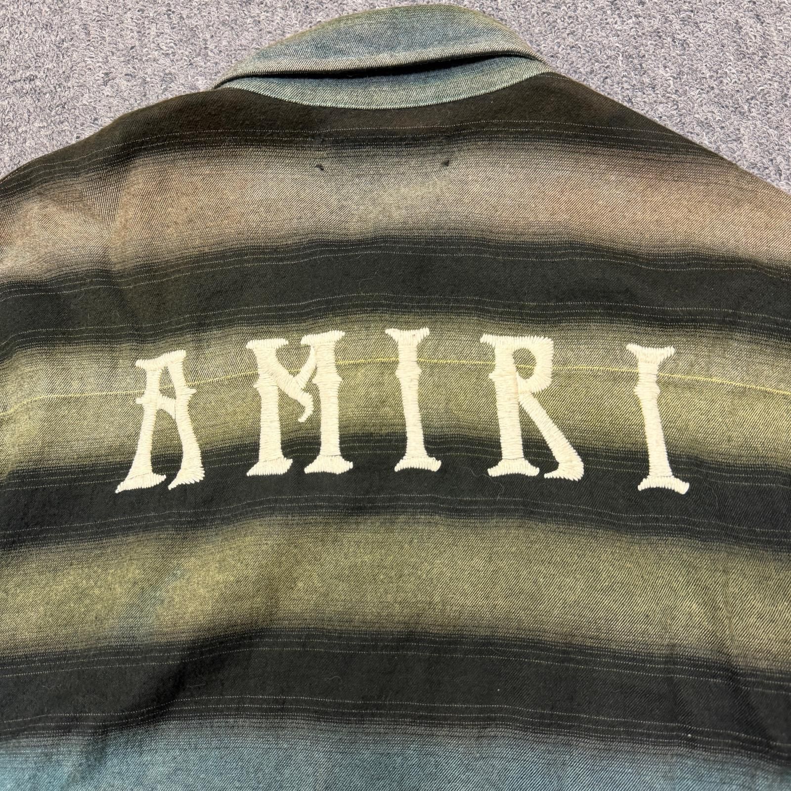 AMIRI Printed Striped Shirt ロゴスターボーダーシャツ 長袖シャツ 