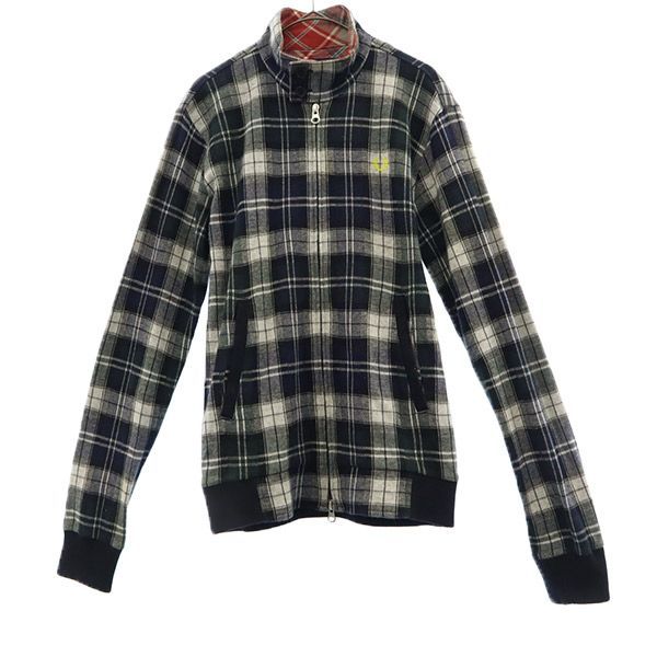 FRED PERRY フレッドペリー チェック ジップジャケット S ネイビー