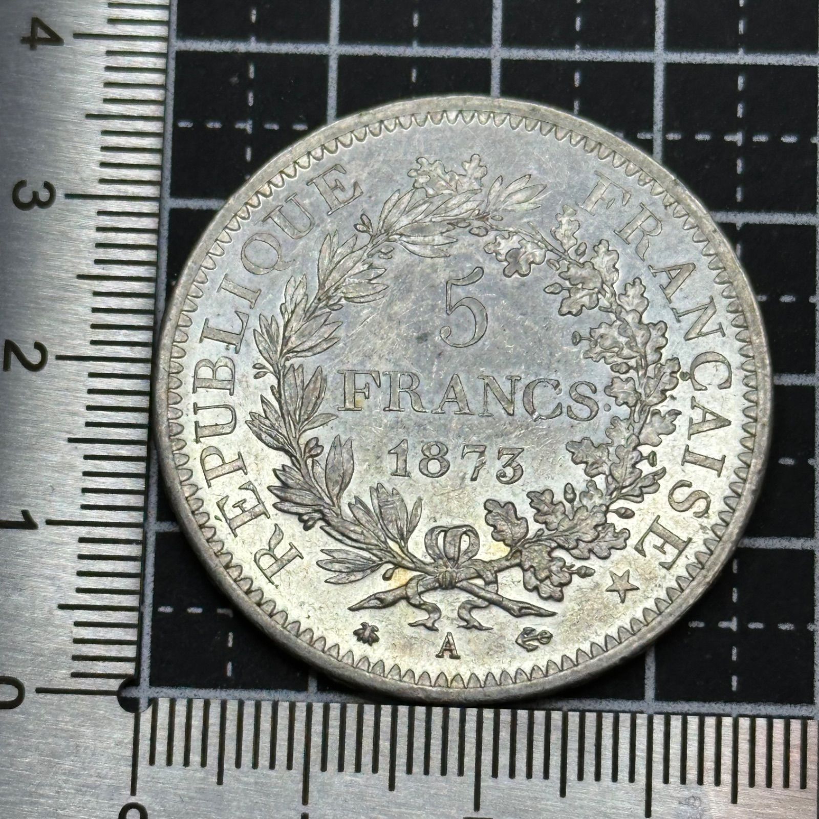 人気のヘラクレス大型銀貨 1円出品！ フランス 1873年 5フラン