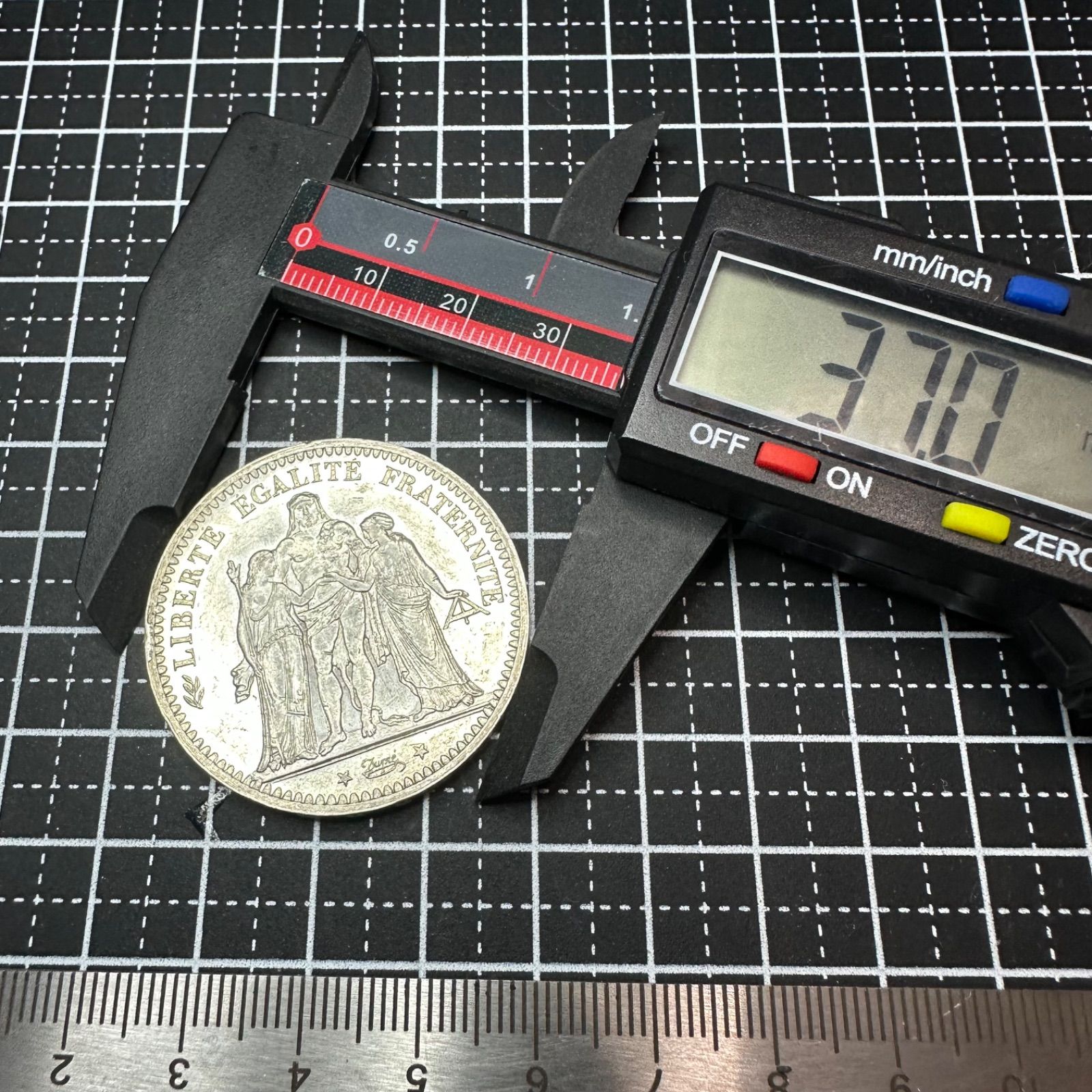 銀貨】1875年 フランス共和国 5フラン ヘラクレス型／LIBERTE EGALITE