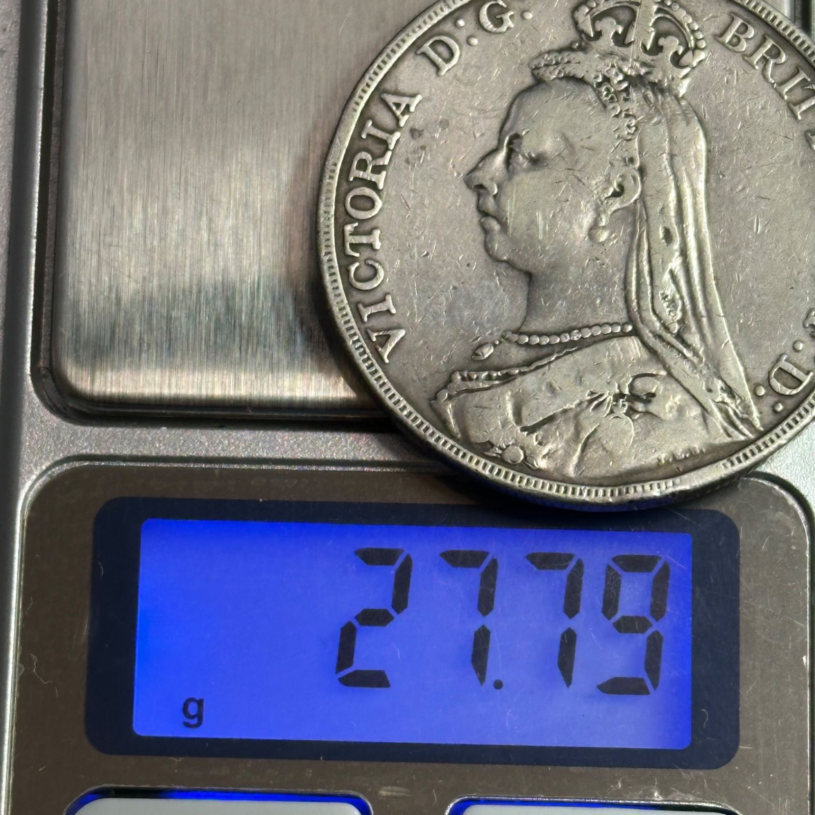 大英帝国1891年ヴィクトリア女王 ジュビリーヘッドクラウン大型銀貨PCGS認証 銀貨】1891年