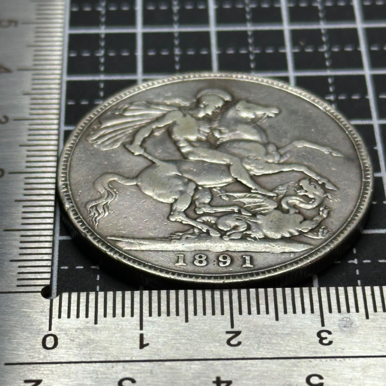 銀貨】1891年 イギリス ヴィクトリア女王 クラウン／Jubilee Head