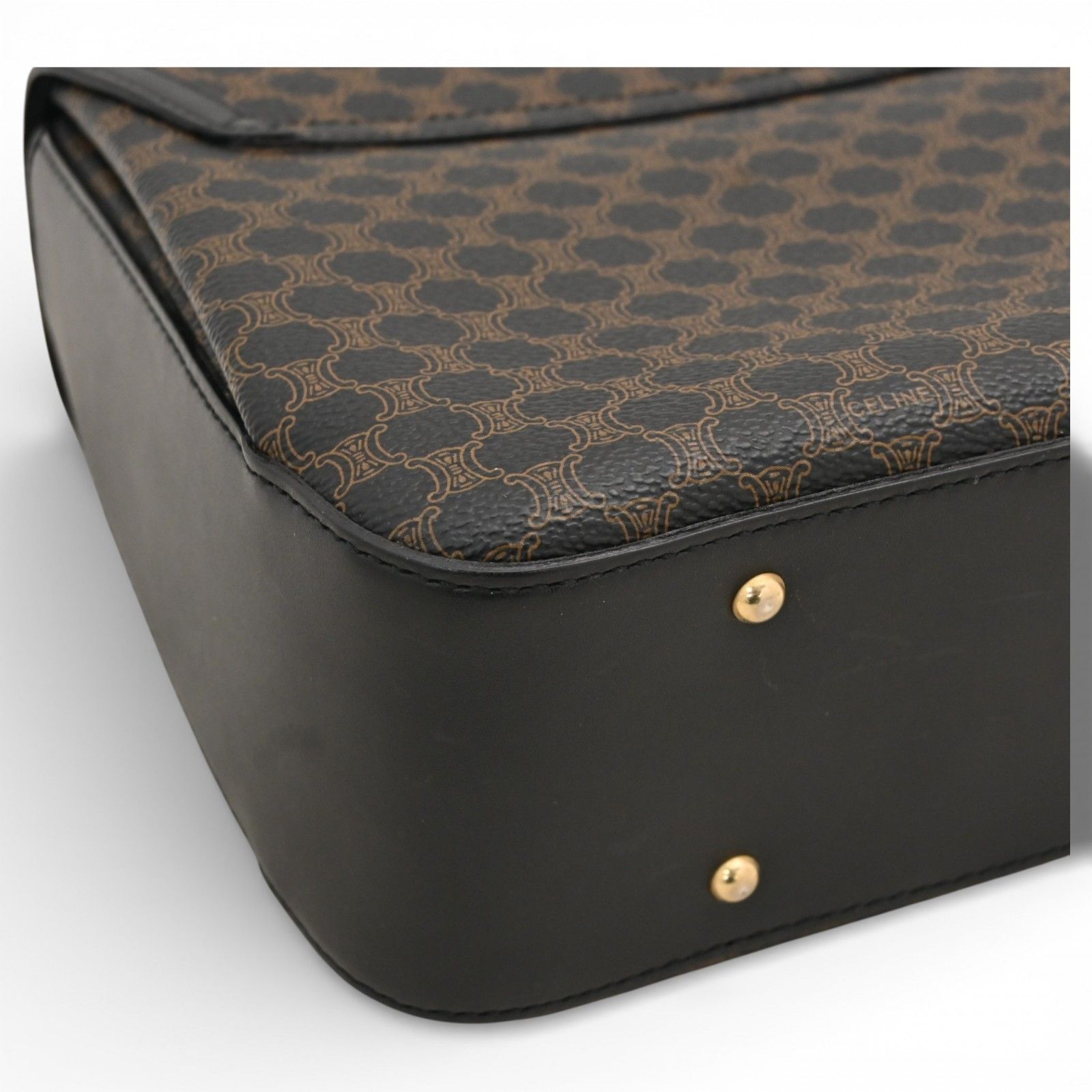 セリーヌ マカダム ハンドバッグ ターンロック ヴィンテージ Bランク