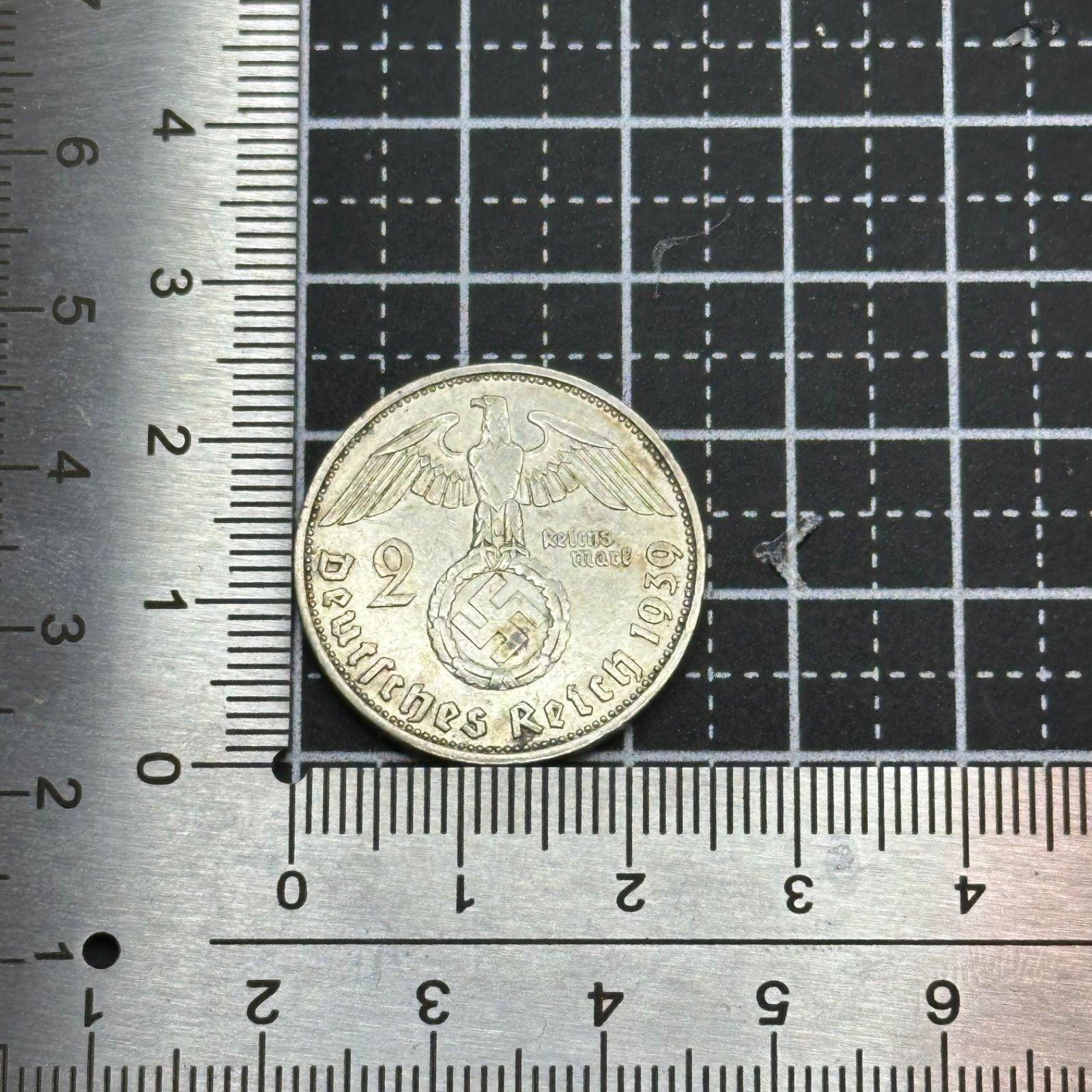 銀貨】1930年代 ドイツ 2マルク銀貨 大鷲国章デザイン 銀625／実測8.06g 直径約25mm 歴史コイン 本物保証 219 - メルカリ