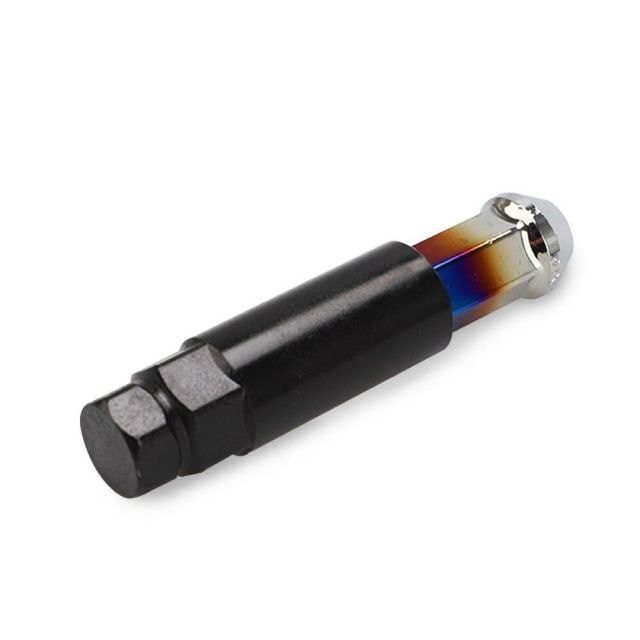 インプレッサ GE/GH/GR/GV# 鍛造 レーシングナット 48mm 貫通タイプ チタンカラー 焼き色 20本セット P1.25 5穴 ホイールナット 17HEX 専用アダプタ/ラバーキャップ付き