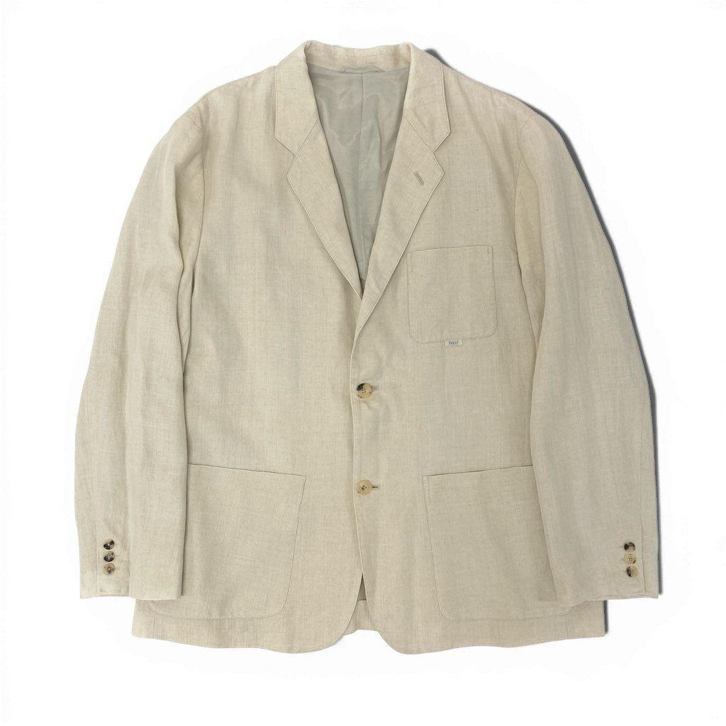 【美品】パパス PAPAS+ テーラードジャケット リネン100% 麻 LL 40l25 Papas パパス テーラードジャケット サマージャケット ブレザー