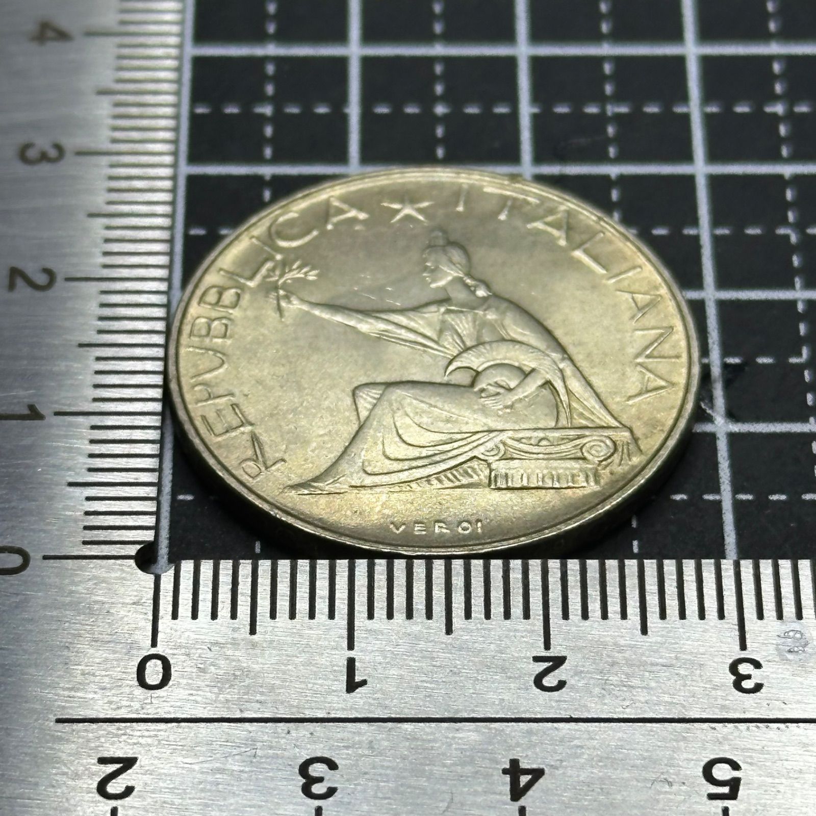 銀貨】1961年 イタリア 500リラ銀貨／座像イタリア女神とクァドリガ