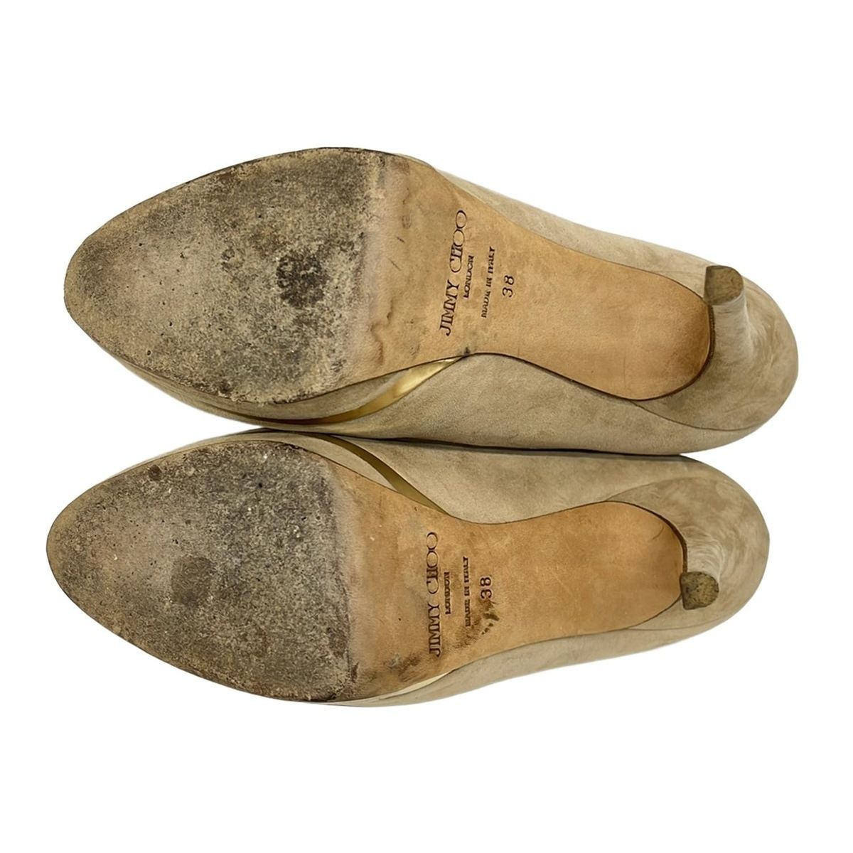 【美品】JIMMY CHOO　パンプス　ベージュ　39 ジミーチュウ JIMMY CHOO（ジミーチュウ） パンプス 本革 スクエアトゥ ヘビ革