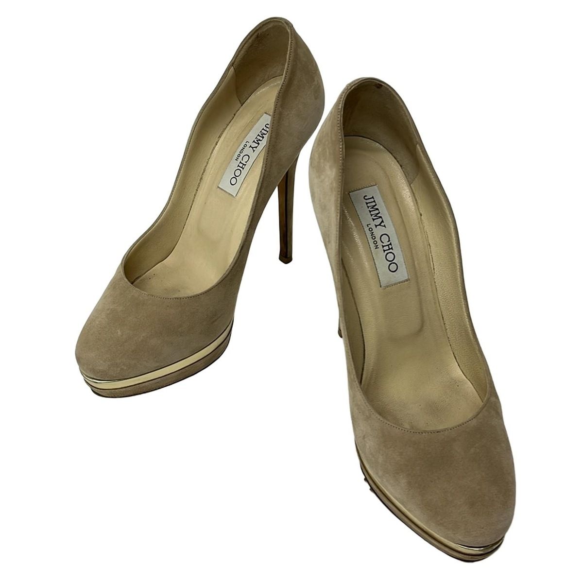 【美品】JIMMY CHOO　パンプス　ベージュ　39 ジミーチュウ JIMMY CHOO(ジミーチュウ) パンプス 38 レディース - ベージュ - メルカリ