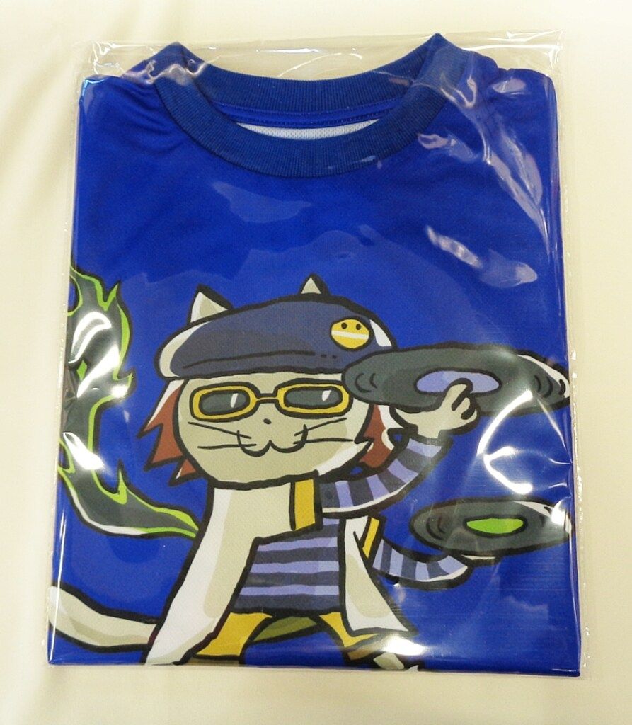コナミ 仕事猫×ポップンミュージックくじ Tシャツ S賞1-3 MZD ブルー
