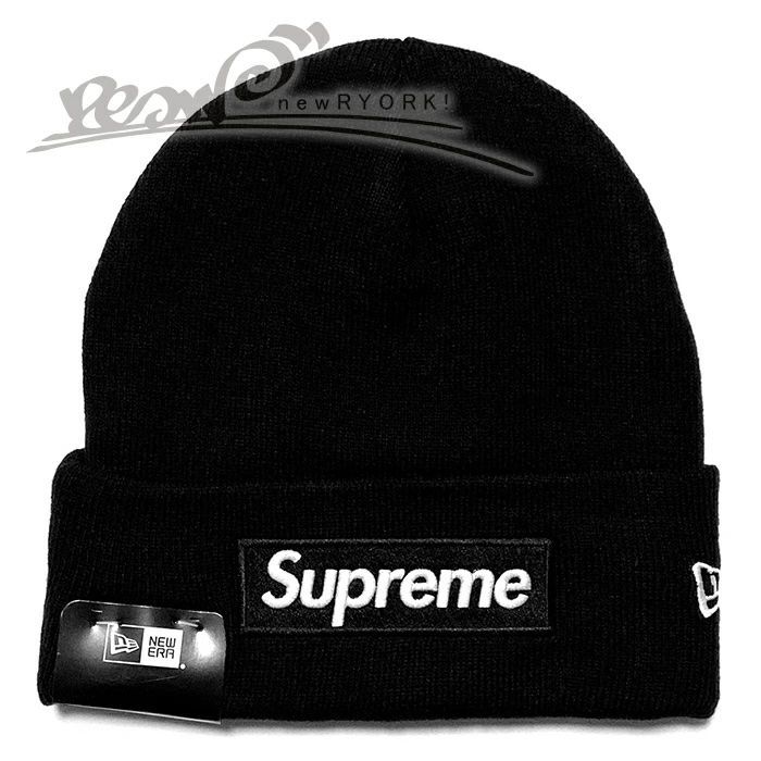 送料無料 メンズ ニットキャップ ブラック Supreme シュプリーム New