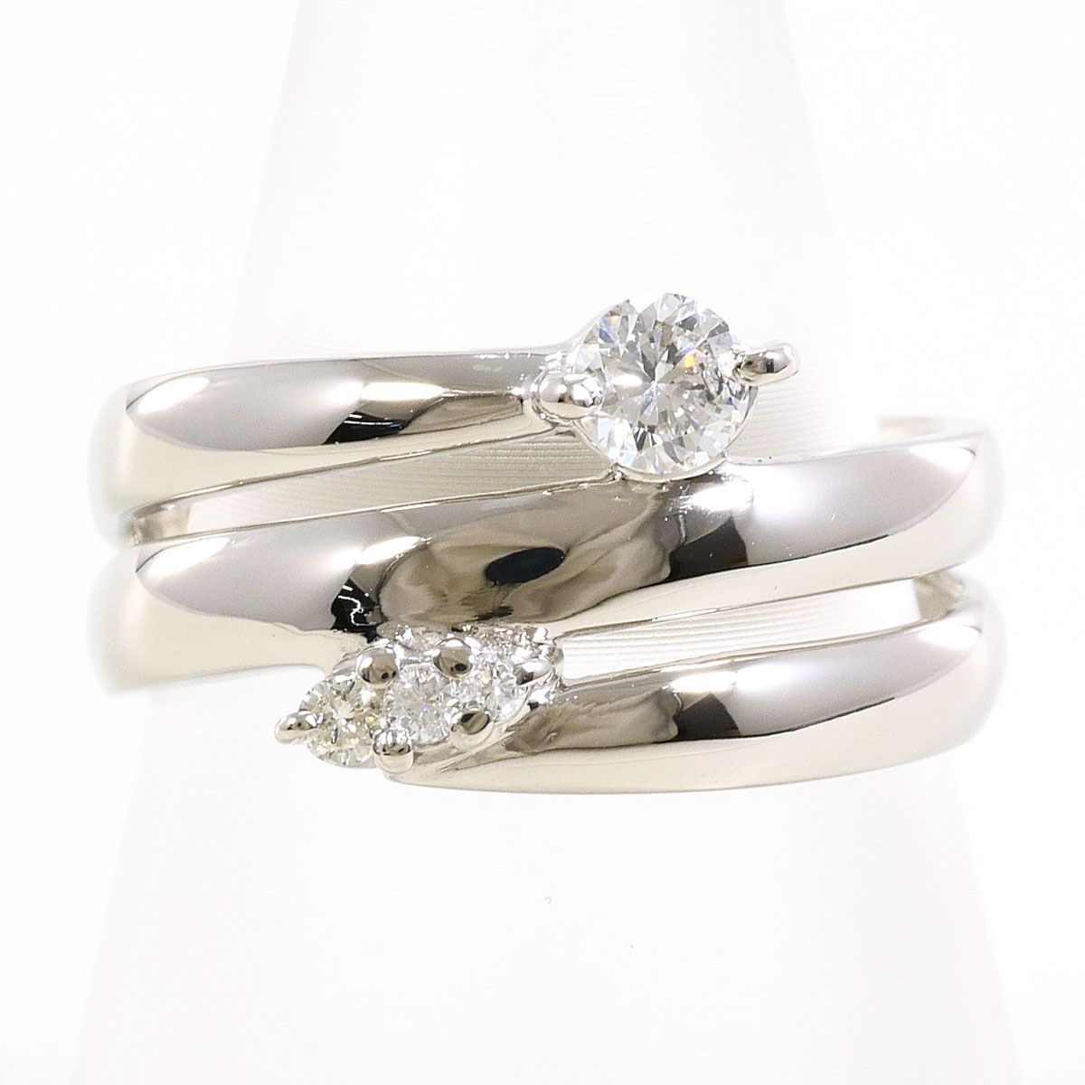 PT900/プラチナ リング・指輪 12号 ダイヤモンド 0.26 ct 鑑別書 総