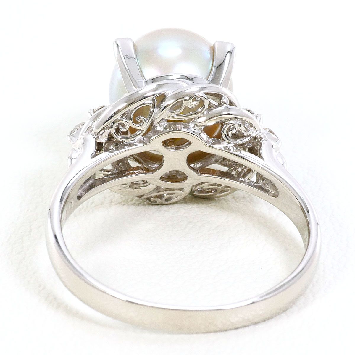 PT900/プラチナ リング・指輪 13号 アコヤ真珠 ダイヤモンド 0.13 ct