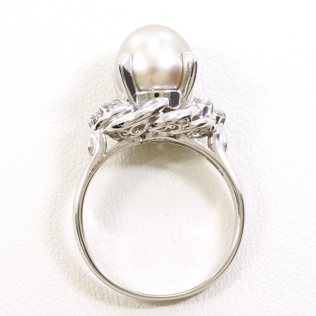 PT900/プラチナ リング・指輪 13号 アコヤ真珠 ダイヤモンド 0.13 ct