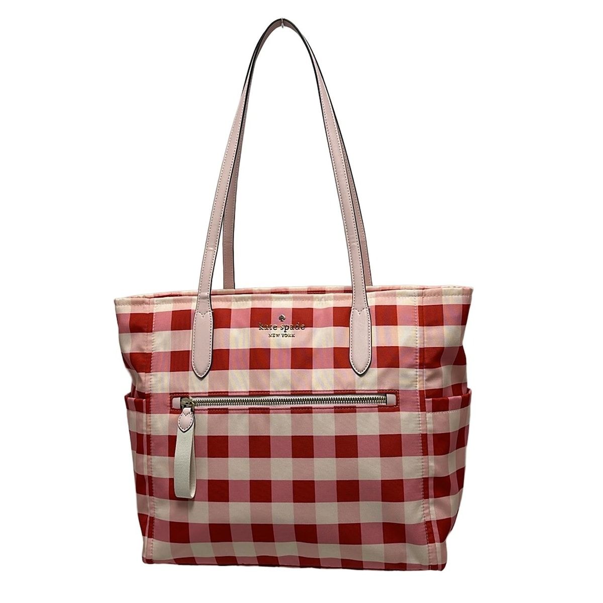 Kate spade(ケイトスペード) トートバッグ美品 レッド×ピンク×白 Kate spade(ケイトスペード) トートバッグ美品 レッド×ピンク×白