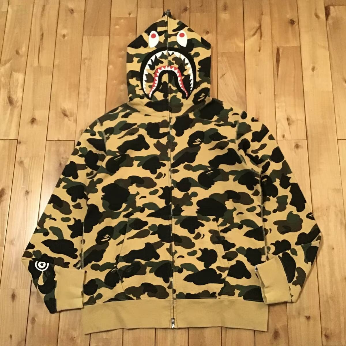 ☆XL☆ 1st camo yellow シャーク パーカー shark full zip hoodie a