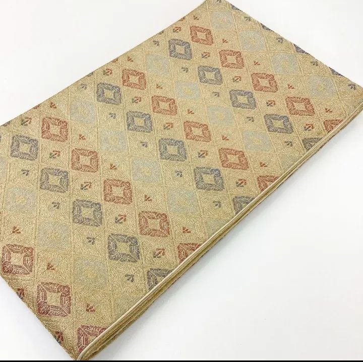 4940］袋帯 菱繋ぎ文様 金 六通 未仕立て 正絹 着物 フォーマル - メルカリ
